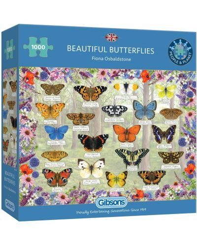 Пъзел Gibsons от 1000 части - Красиви пеперуди - 1
